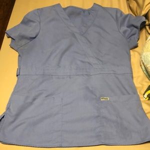 Greys anatomy light blue scrub top